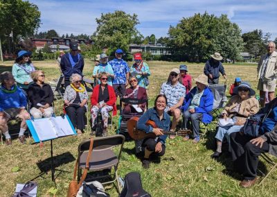 VSRA members and volunteers singing together at the 2025 picnic